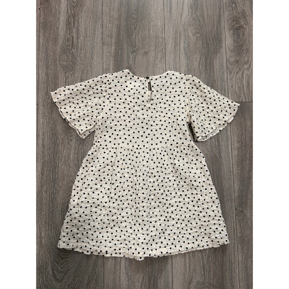 ZARA Textured Polka Dot Bow Dress Size 4T - Picture 4 of 4